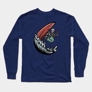 Retro Surfing Skeleton Long Sleeve T-Shirt